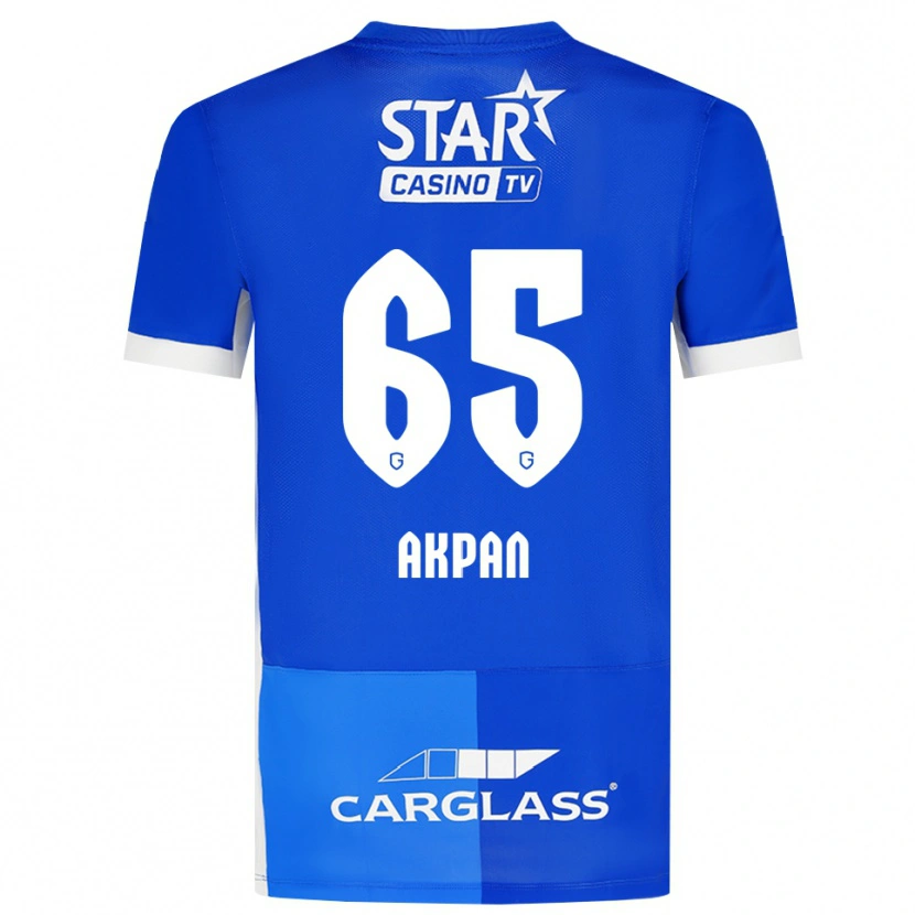 Danxen Uomo Maglia Christian Akpan #65 Blu Medio Blu Reale Bianco Kit Gara Home 2026/27 Maglietta