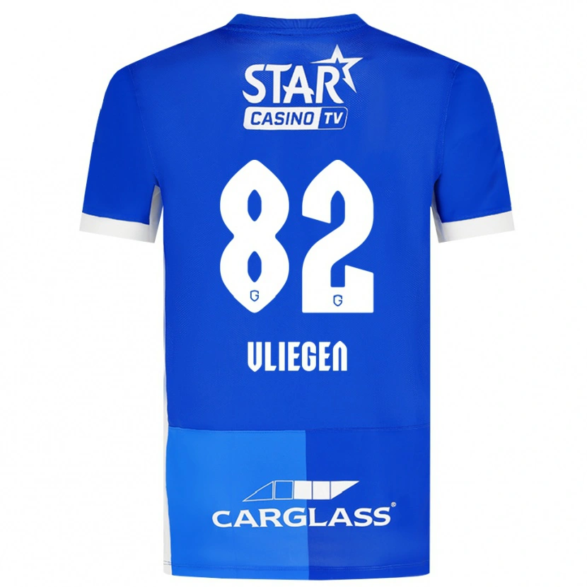 Danxen Uomo Maglia Olivier Vliegen #82 Blu Medio Blu Reale Bianco Kit Gara Home 2026/27 Maglietta