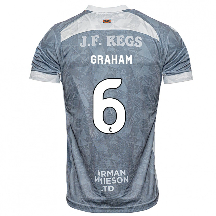 Danxen Uomo Maglia Ross Graham #6 Grigio Ardesia Kit Gara Away 2026/27 Maglietta