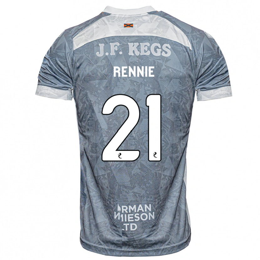 Danxen Uomo Maglia Beth Rennie #21 Grigio Ardesia Kit Gara Away 2026/27 Maglietta