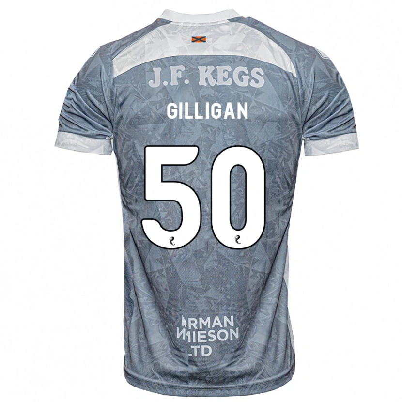 Danxen Uomo Maglia Keir Gilligan #50 Grigio Ardesia Kit Gara Away 2026/27 Maglietta
