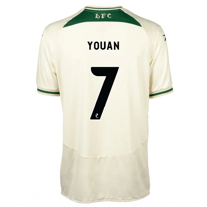 Danxen Uomo Maglia Élie Youan #7 Verde Foresta Bianco Kit Gara Away 2026/27 Maglietta