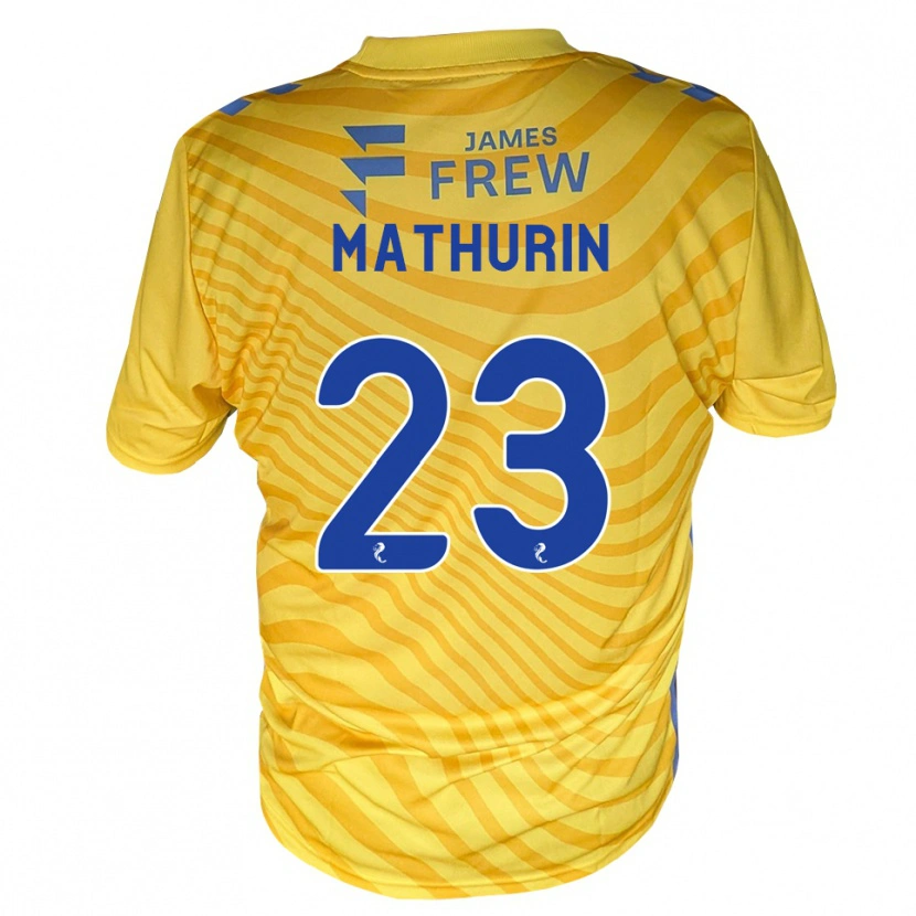 Danxen Uomo Maglia Roshaun Mathurin #23 Giallo Blu Reale Kit Gara Away 2026/27 Maglietta