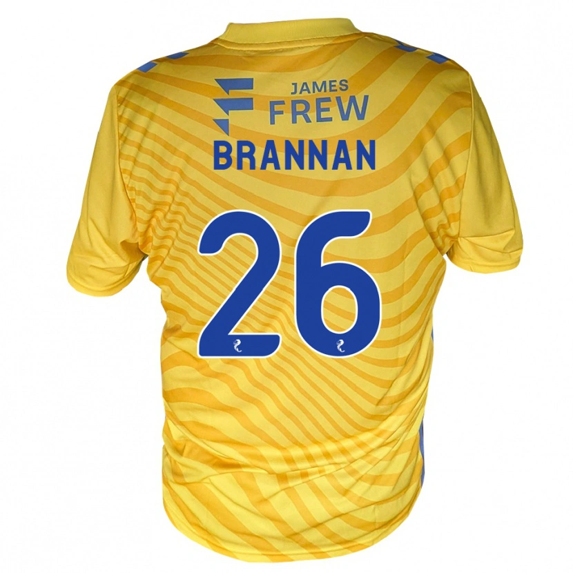 Danxen Uomo Maglia Ben Brannan #26 Giallo Blu Reale Kit Gara Away 2026/27 Maglietta