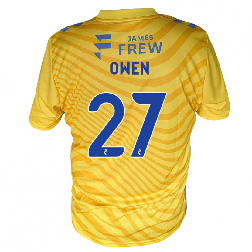 Danxen Uomo Maglia Ieuan Owen #27 Giallo Blu Reale Kit Gara Away 2026/27 Maglietta