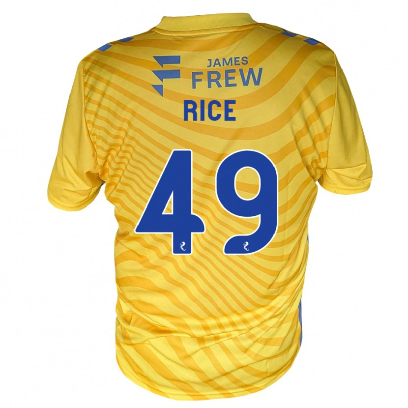 Danxen Uomo Maglia Bailey Rice #49 Giallo Blu Reale Kit Gara Away 2026/27 Maglietta