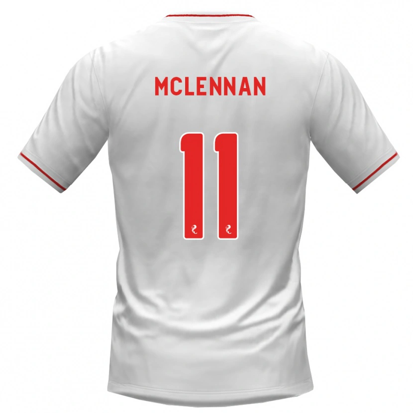 Danxen Uomo Maglia Connor Mclennan #11 Rosso Bianco Kit Gara Away 2026/27 Maglietta