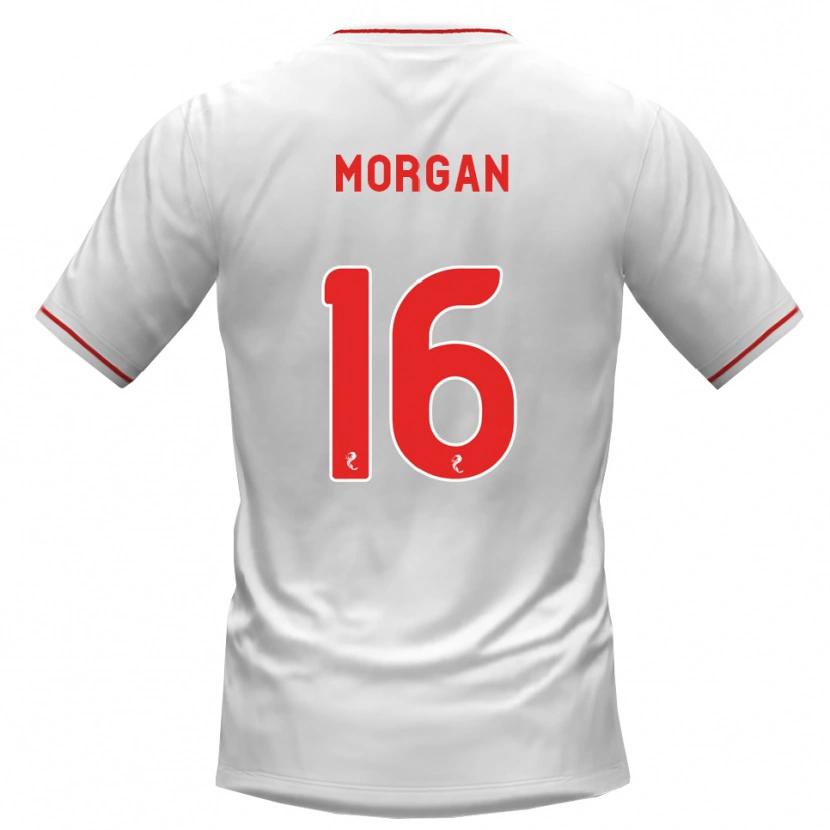 Danxen Uomo Maglia Briony Morgan #16 Rosso Bianco Kit Gara Away 2026/27 Maglietta