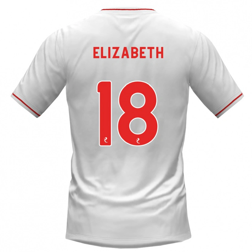 Danxen Uomo Maglia Ashley Elizabeth #18 Rosso Bianco Kit Gara Away 2026/27 Maglietta