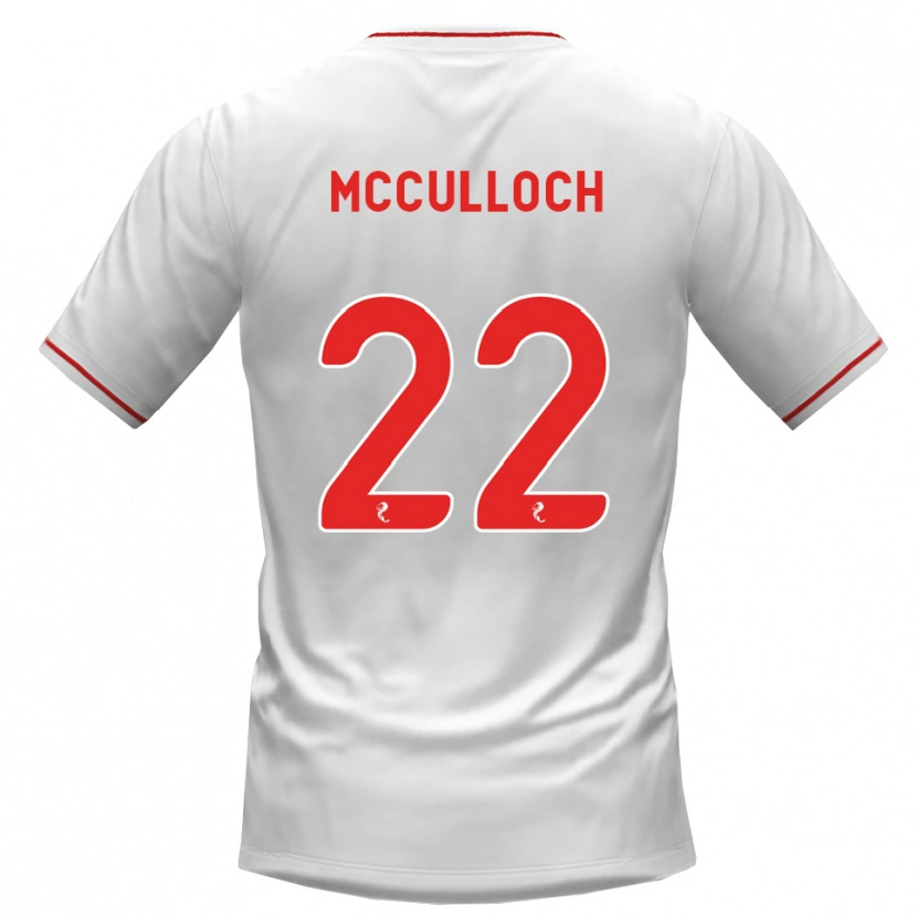 Danxen Uomo Maglia Seren Mcculloch #22 Rosso Bianco Kit Gara Away 2026/27 Maglietta
