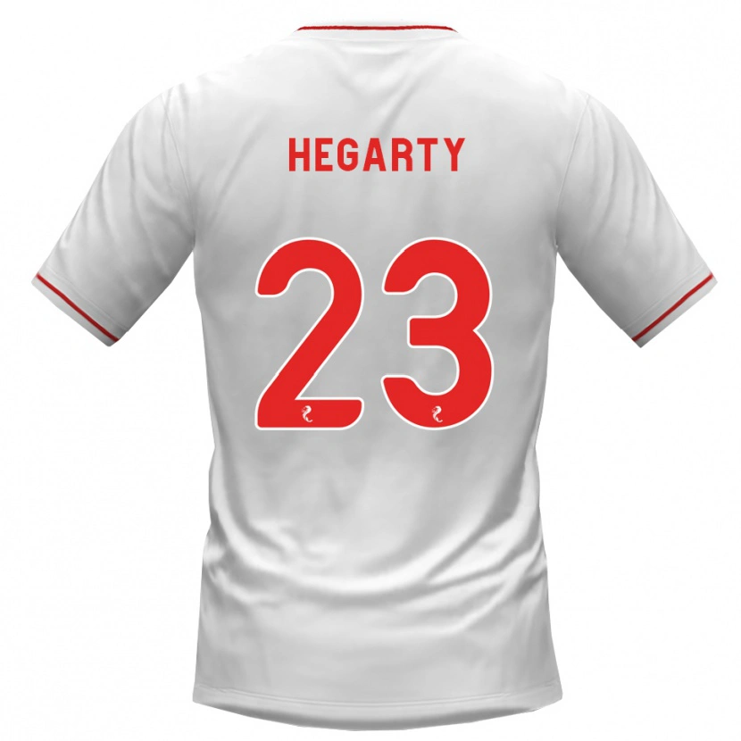 Danxen Uomo Maglia Nina Hegarty #23 Rosso Bianco Kit Gara Away 2026/27 Maglietta