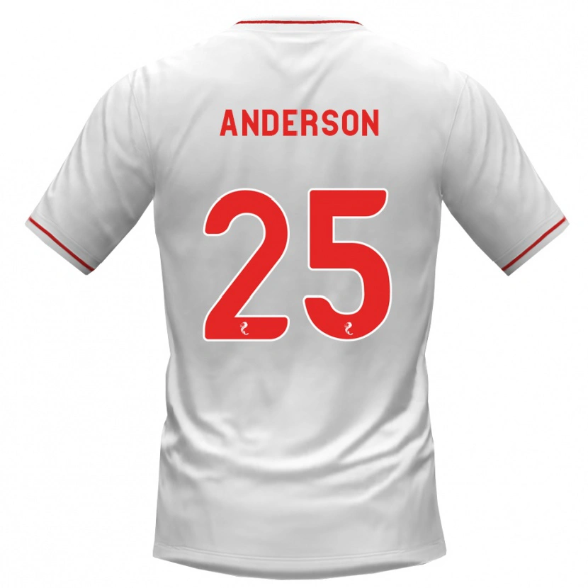Danxen Uomo Maglia Bruce Anderson #25 Rosso Bianco Kit Gara Away 2026/27 Maglietta