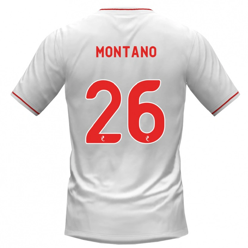 Danxen Uomo Maglia Cristian Montano #26 Rosso Bianco Kit Gara Away 2026/27 Maglietta