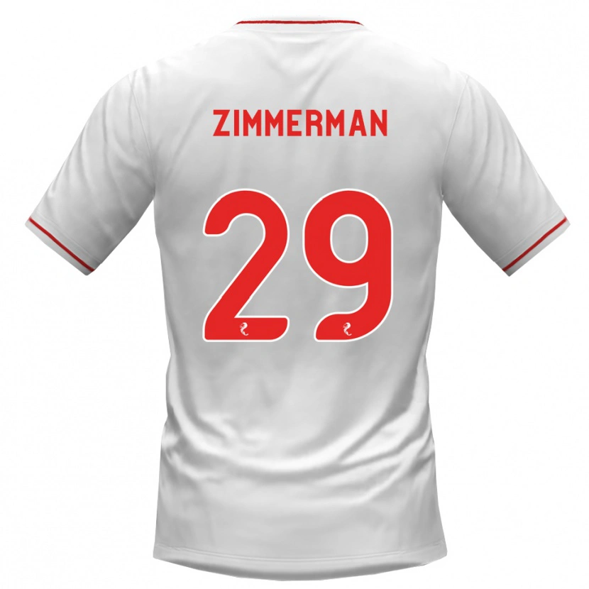 Danxen Uomo Maglia Joshua Zimmerman #29 Rosso Bianco Kit Gara Away 2026/27 Maglietta
