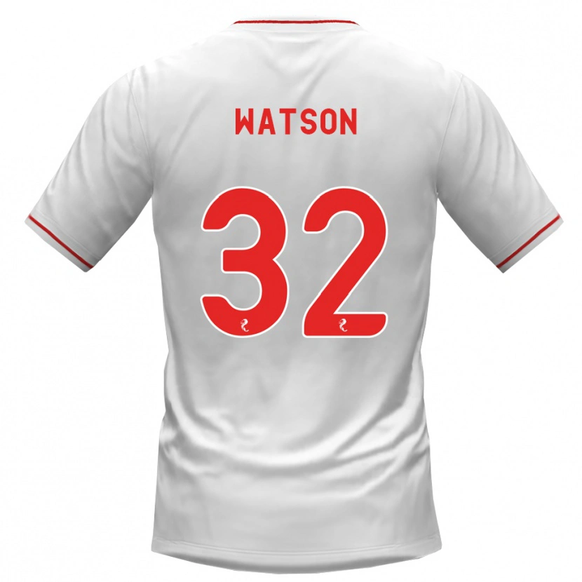 Danxen Uomo Maglia Ashley Watson #32 Rosso Bianco Kit Gara Away 2026/27 Maglietta