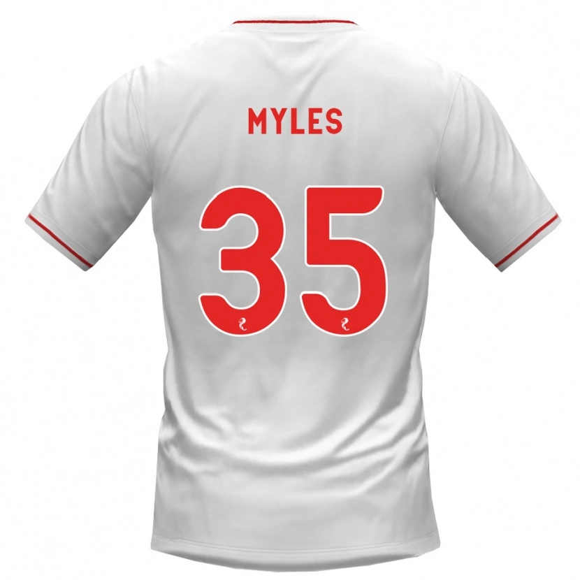 Danxen Uomo Maglia Evan Myles #35 Rosso Bianco Kit Gara Away 2026/27 Maglietta