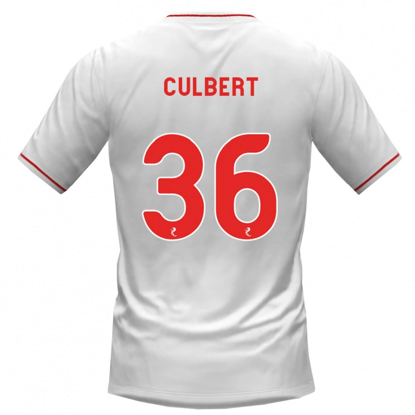 Danxen Uomo Maglia Sam Culbert #36 Rosso Bianco Kit Gara Away 2026/27 Maglietta