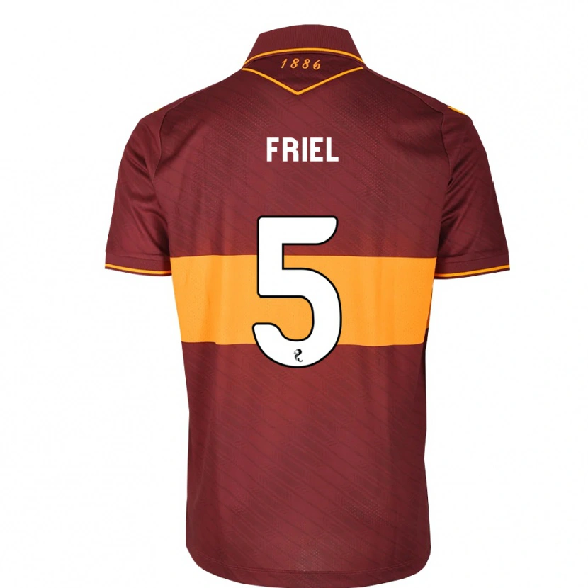 Danxen Uomo Maglia Jon-Joe Friel #5 Marrone Arancione Kit Gara Away 2026/27 Maglietta