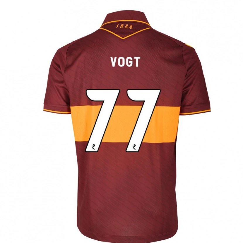 Danxen Uomo Maglia Willy Vogt #77 Marrone Arancione Kit Gara Away 2026/27 Maglietta