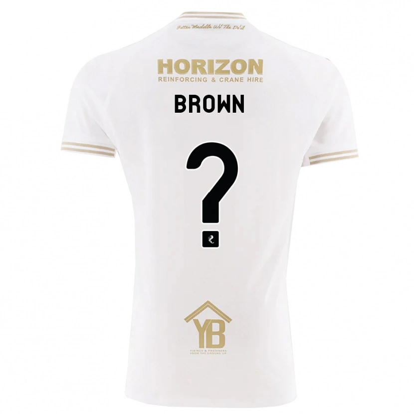 Danxen Uomo Maglia Natalie Brown #0 Bianco Giallo Kit Gara Away 2026/27 Maglietta