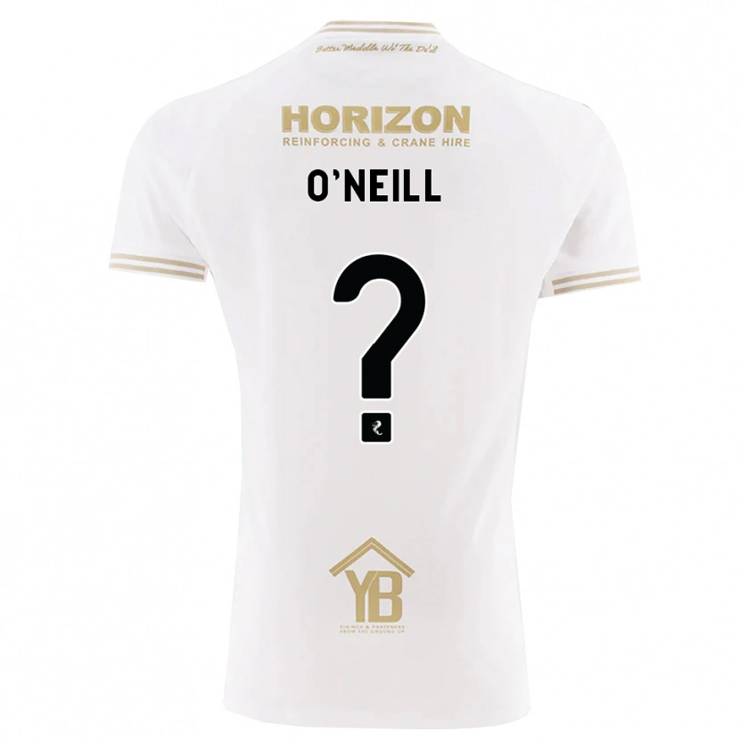 Danxen Uomo Maglia Robyn O'neill #0 Bianco Giallo Kit Gara Away 2026/27 Maglietta