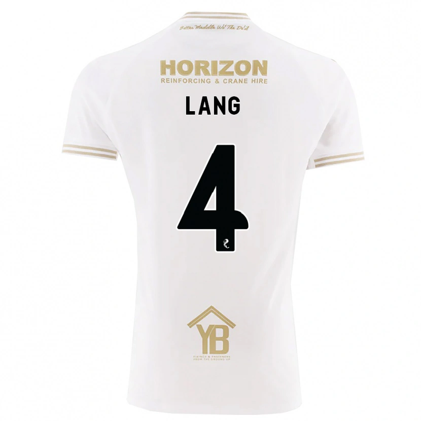 Danxen Uomo Maglia Tom Lang #4 Bianco Giallo Kit Gara Away 2026/27 Maglietta