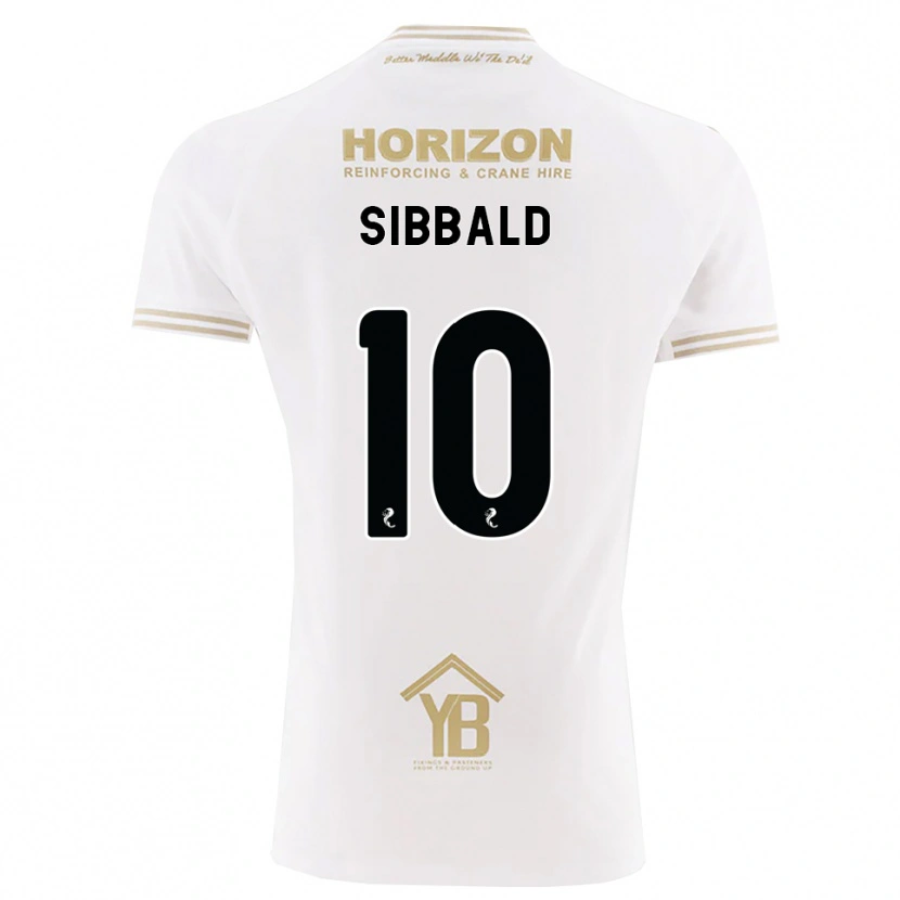 Danxen Uomo Maglia Craig Sibbald #10 Bianco Giallo Kit Gara Away 2026/27 Maglietta