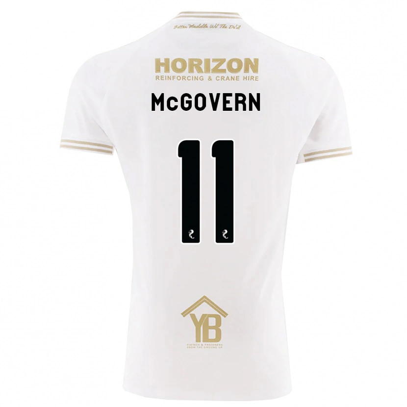 Danxen Uomo Maglia Paul Mcgovern #11 Bianco Giallo Kit Gara Away 2026/27 Maglietta