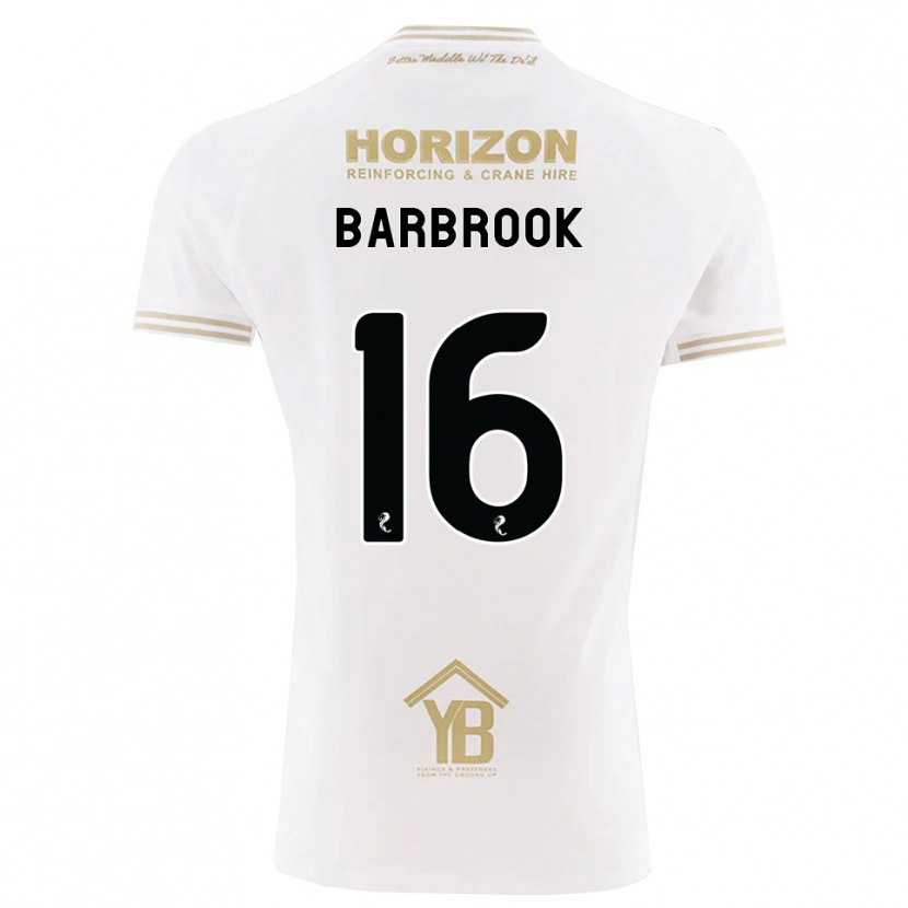 Danxen Uomo Maglia Finley Barbrook #16 Bianco Giallo Kit Gara Away 2026/27 Maglietta