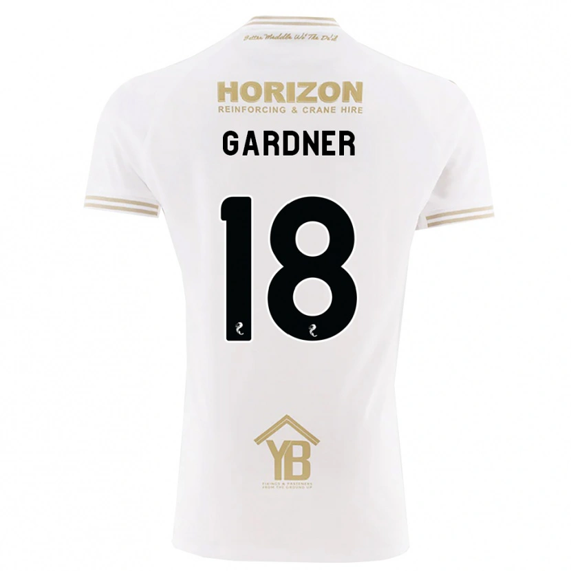 Danxen Uomo Maglia Joe Gardner #18 Bianco Giallo Kit Gara Away 2026/27 Maglietta