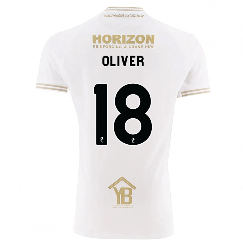 Danxen Uomo Maglia Gary Oliver #18 Bianco Giallo Kit Gara Away 2026/27 Maglietta