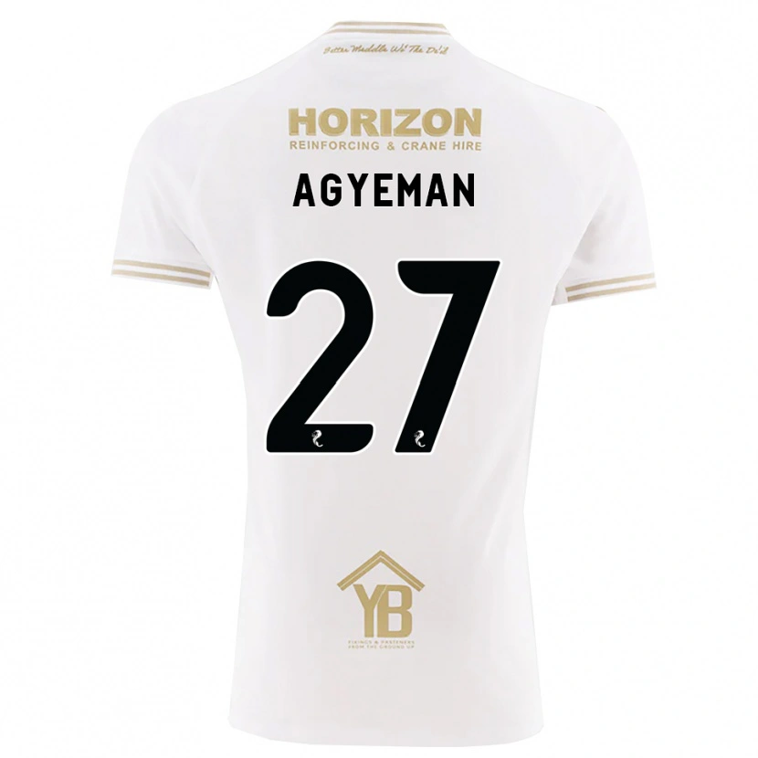 Danxen Uomo Maglia Alfie Agyeman #27 Bianco Giallo Kit Gara Away 2026/27 Maglietta