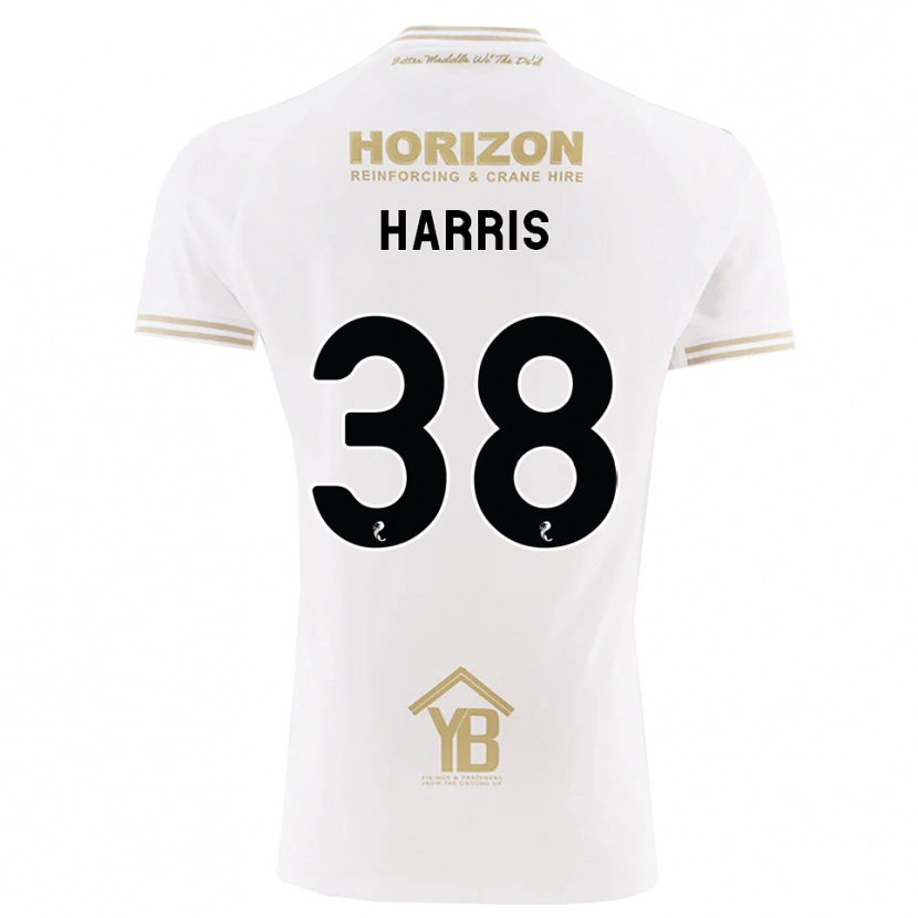 Danxen Uomo Maglia Leo Harris #38 Bianco Giallo Kit Gara Away 2026/27 Maglietta