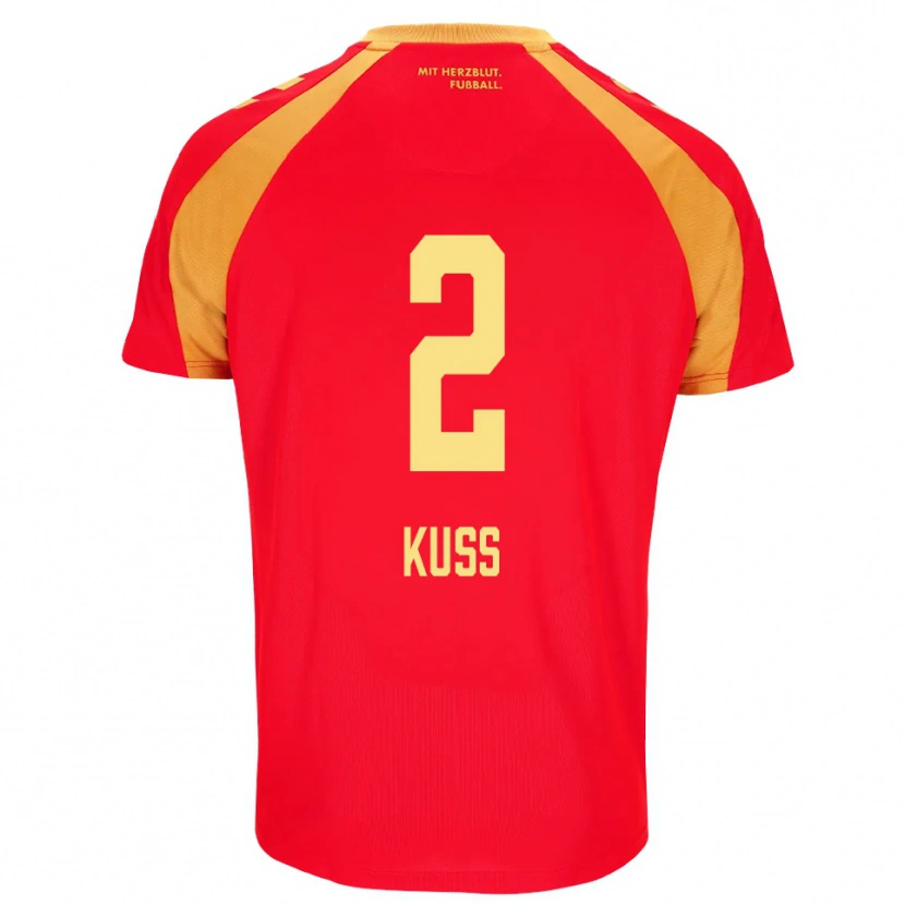 Danxen Uomo Maglia Damian Kuss #2 Rosso Arancione Nero Kit Gara Away 2026/27 Maglietta