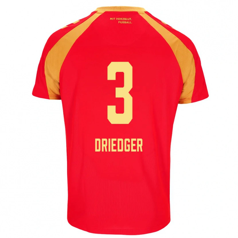 Danxen Uomo Maglia Julian Driedger #3 Rosso Arancione Nero Kit Gara Away 2026/27 Maglietta