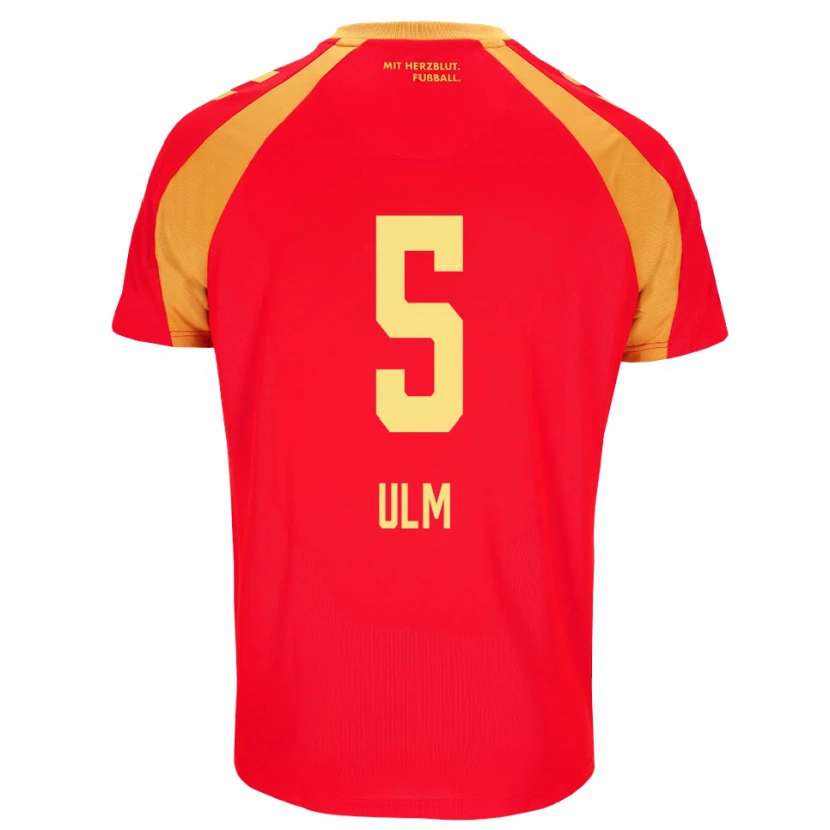 Danxen Uomo Maglia Ethan Ulm #5 Rosso Arancione Nero Kit Gara Away 2026/27 Maglietta