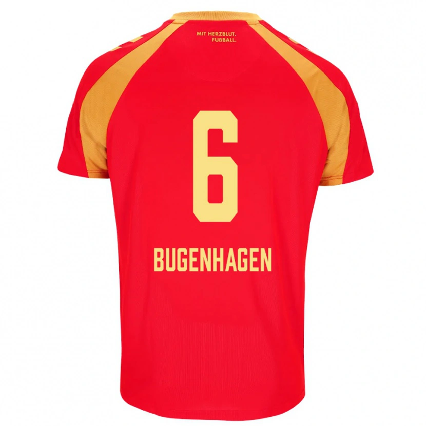 Danxen Uomo Maglia Julius Bugenhagen #6 Rosso Arancione Nero Kit Gara Away 2026/27 Maglietta
