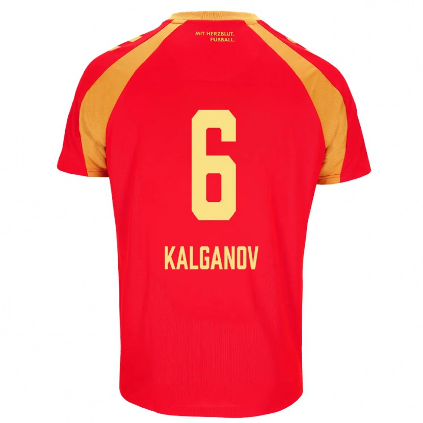 Danxen Uomo Maglia Levin Kalganov #6 Rosso Arancione Nero Kit Gara Away 2026/27 Maglietta