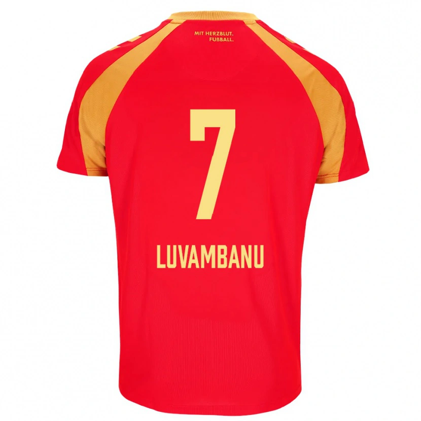 Danxen Uomo Maglia Danell Luvambanu #7 Rosso Arancione Nero Kit Gara Away 2026/27 Maglietta