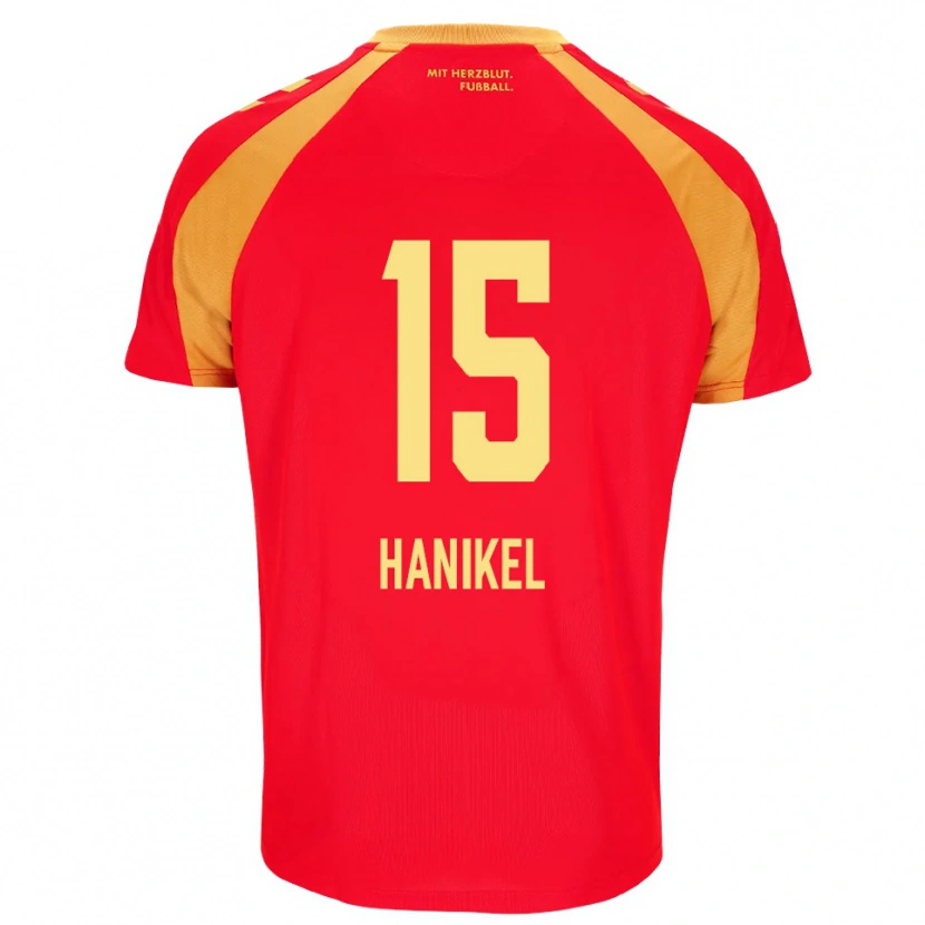 Danxen Uomo Maglia Maximilian Hanikel #15 Rosso Arancione Nero Kit Gara Away 2026/27 Maglietta