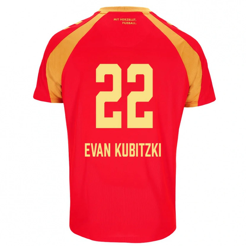 Danxen Uomo Maglia Jaden Evan Kubitzki #22 Rosso Arancione Nero Kit Gara Away 2026/27 Maglietta