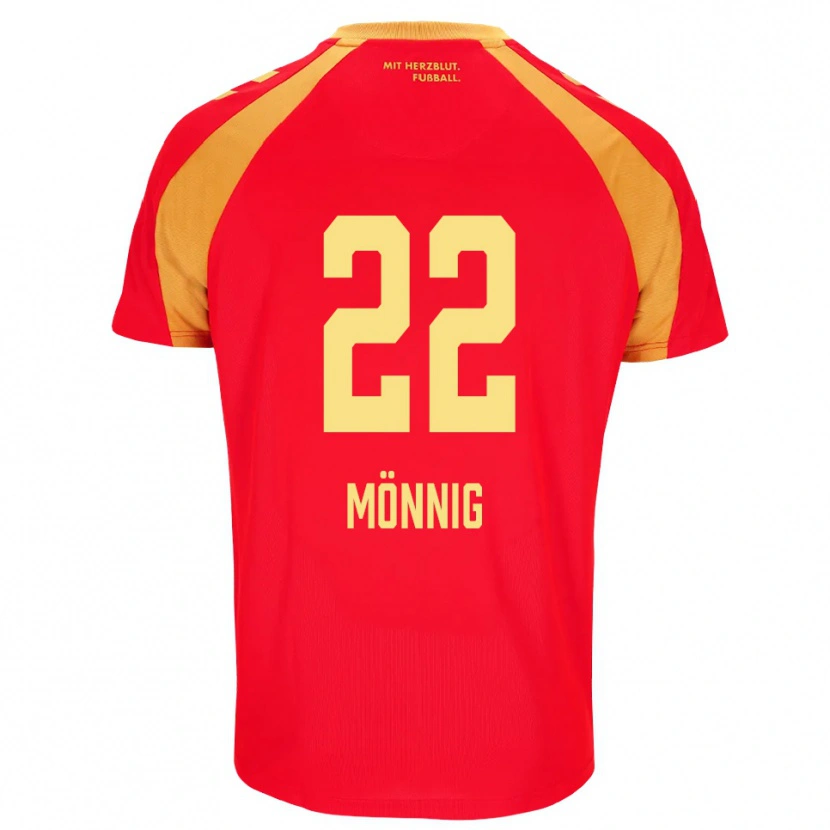Danxen Uomo Maglia Marlon Mönnig #22 Rosso Arancione Nero Kit Gara Away 2026/27 Maglietta