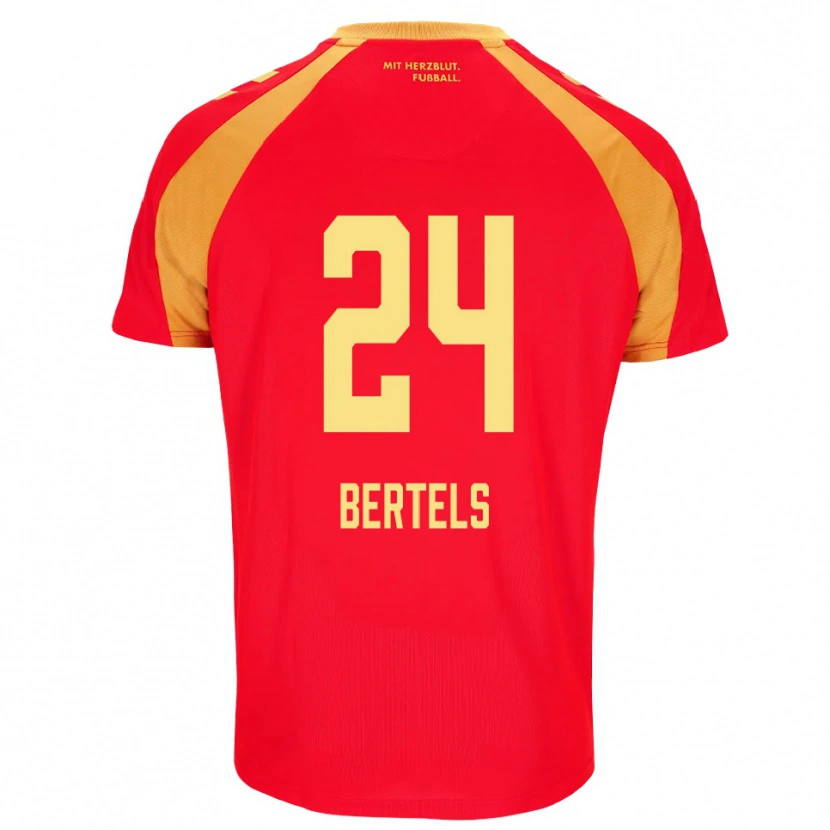 Danxen Uomo Maglia Felix Bertels #24 Rosso Arancione Nero Kit Gara Away 2026/27 Maglietta
