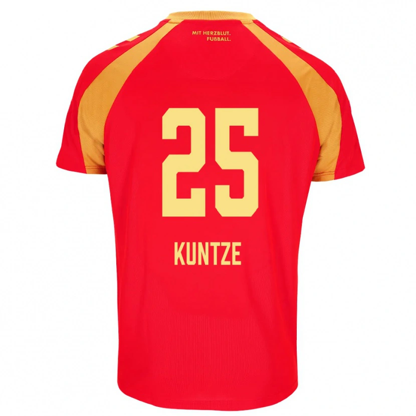 Danxen Uomo Maglia Jakob Kuntze #25 Rosso Arancione Nero Kit Gara Away 2026/27 Maglietta