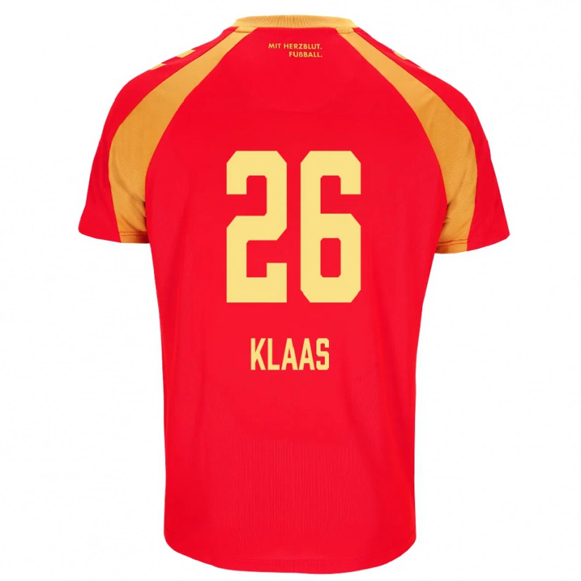 Danxen Uomo Maglia Sebastian Klaas #26 Rosso Arancione Nero Kit Gara Away 2026/27 Maglietta