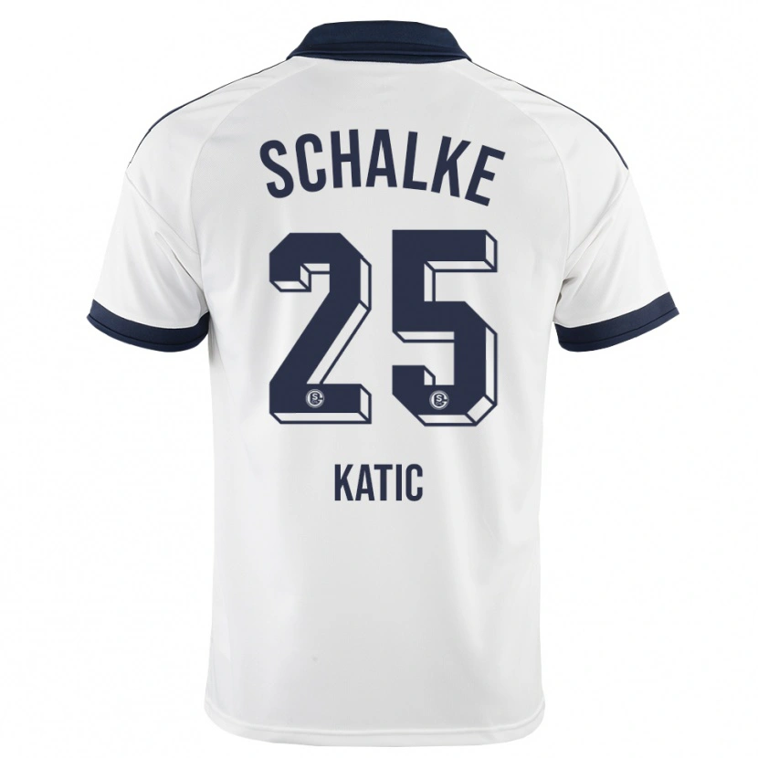 Danxen Uomo Maglia Nikola Katic #25 Bianco Nero Kit Gara Away 2026/27 Maglietta