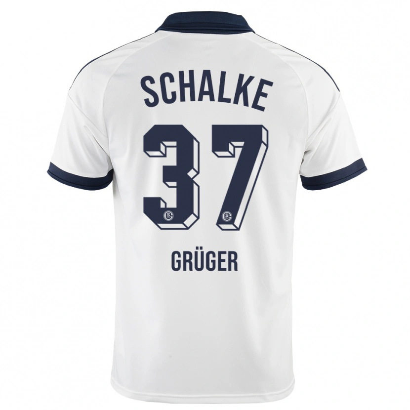 Danxen Uomo Maglia Max Grüger #37 Bianco Nero Kit Gara Away 2026/27 Maglietta