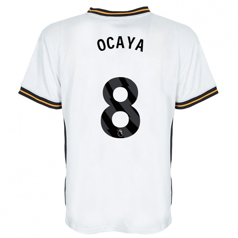 Danxen Uomo Maglia Josh Ocaya #8 Bianco Arancione Nero Kit Gara Away 2026/27 Maglietta