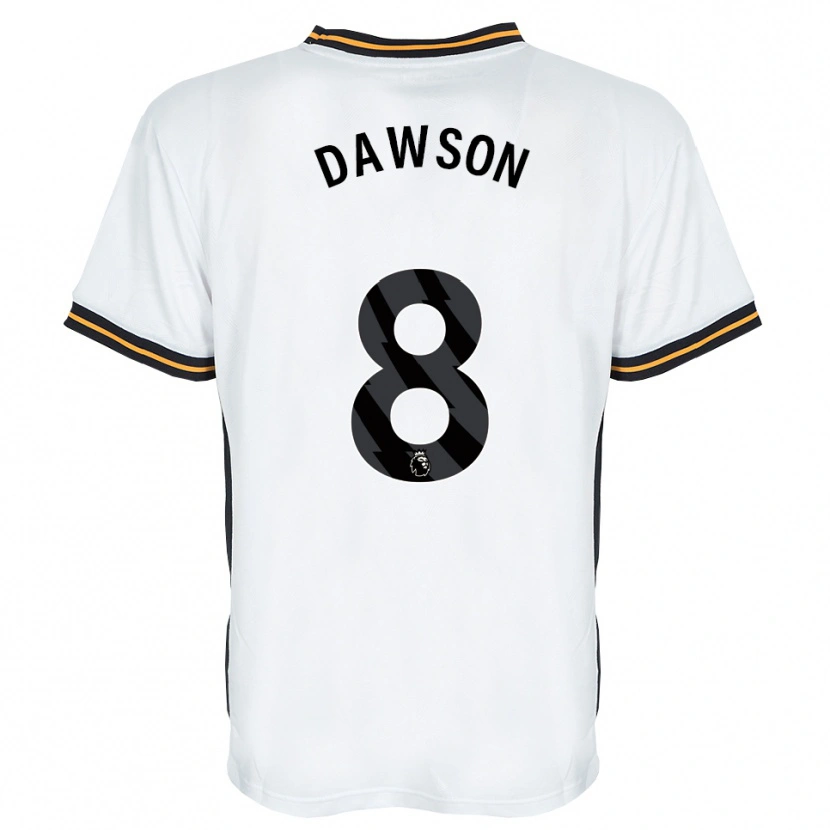 Danxen Uomo Maglia Lucas Dawson #8 Bianco Arancione Nero Kit Gara Away 2026/27 Maglietta