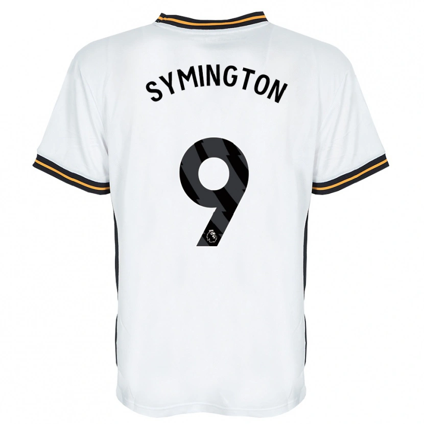 Danxen Uomo Maglia Jo Symington #9 Bianco Arancione Nero Kit Gara Away 2026/27 Maglietta